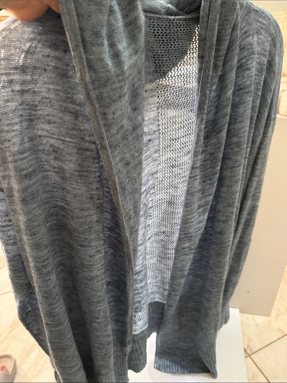 Lulu Lemon Calm & Collected Wrap Lightweight Heathered Open Cardigan in Blue